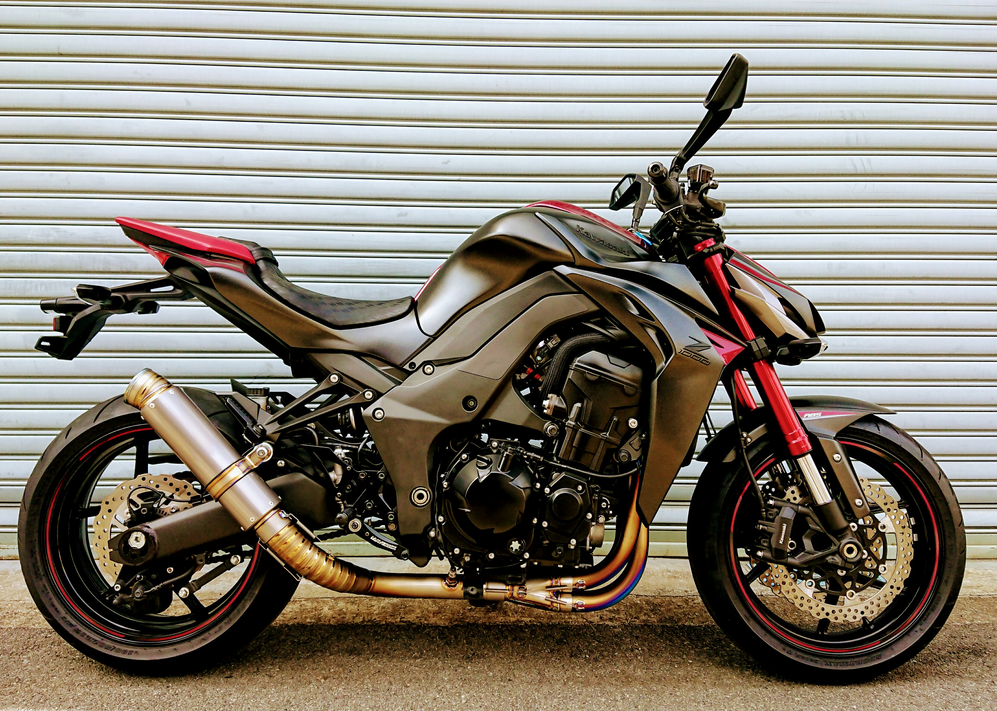 KAWASAKI 2010-18 z1000 チタン製 サイレンサーマフラー